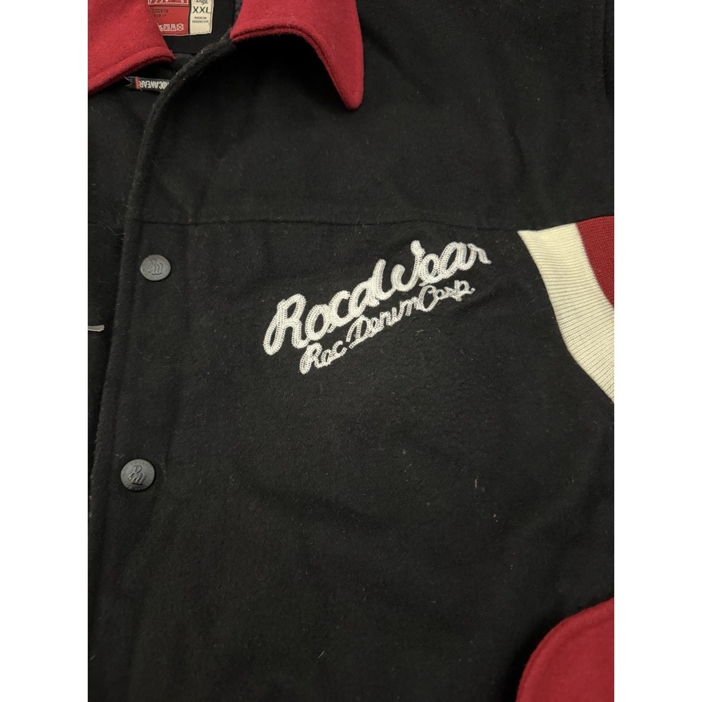 Vintage 1999 ROCAWEAR Button Up Embroidered Jacket Black Red Men's Size 2XL - Picture 5 of 11